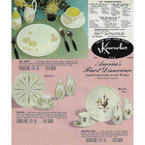 Edwin Knowles Weather Vane Pattern 12" Serving Platter MCM Farmhouse Style 1959 - Picture 5 of 5